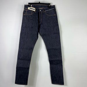 Benzak Candiani Mens Slim Skinny Jeans Black Pocket Button Fly Denim 32x35 New